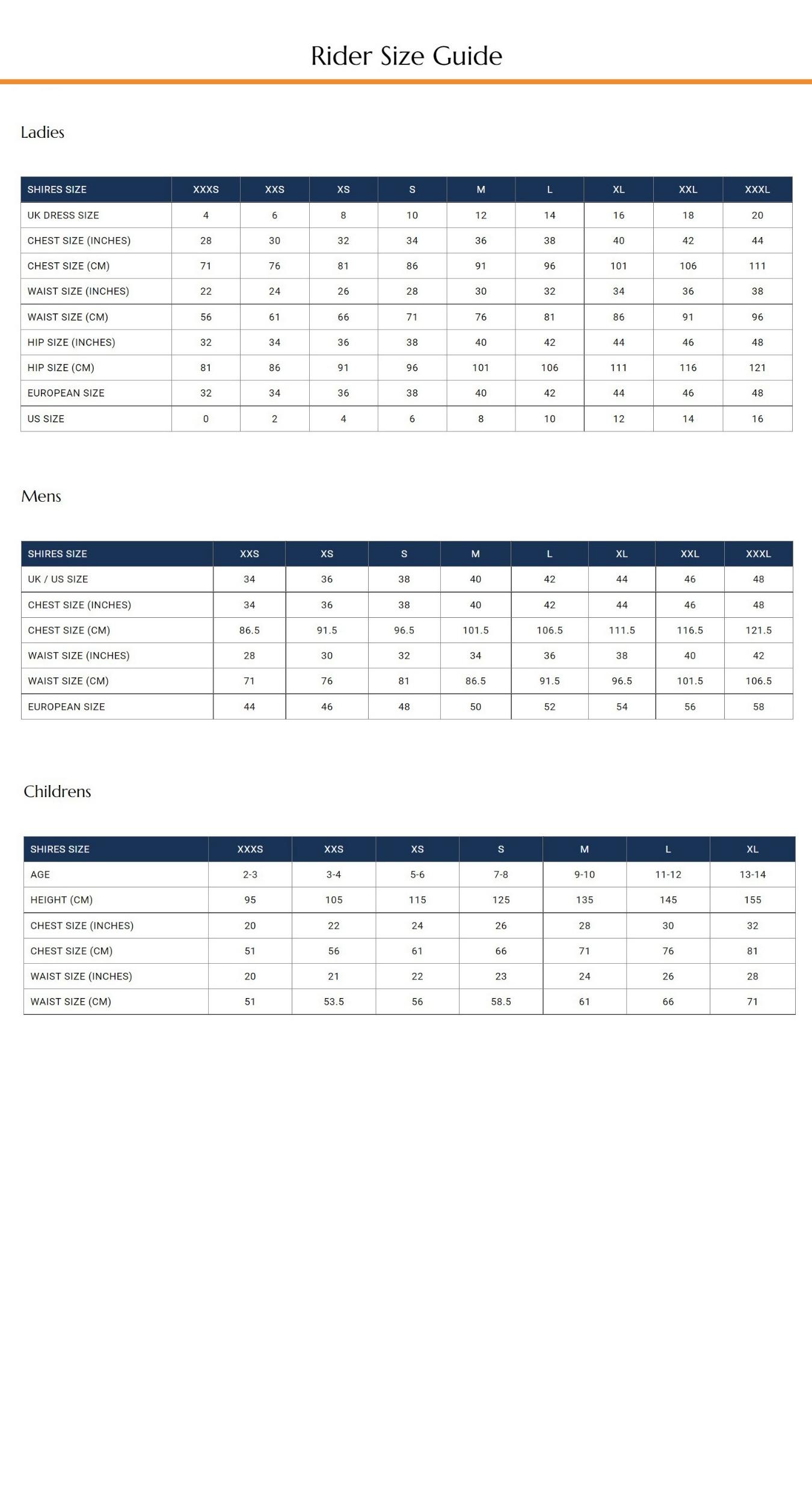 Desktop  size guide