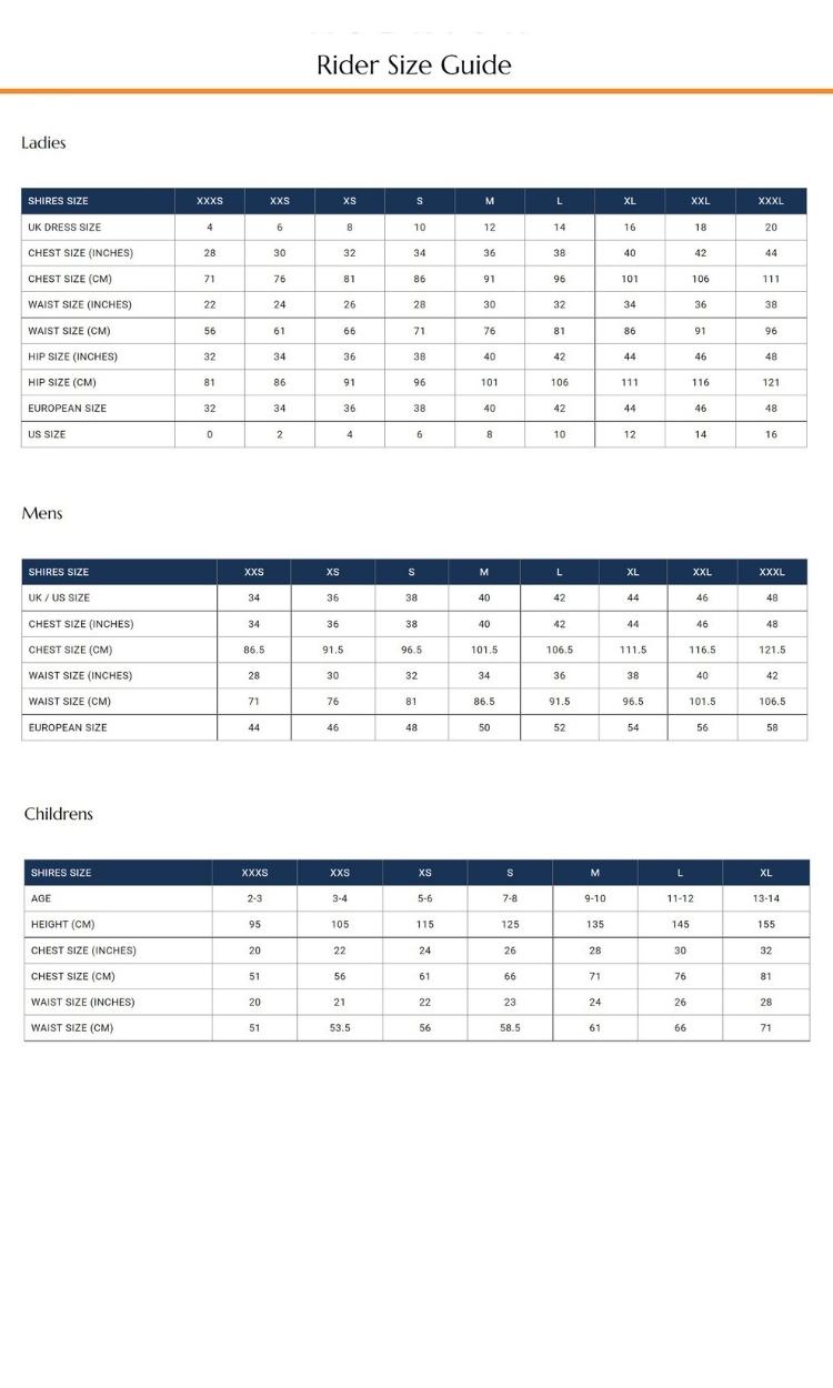 Mobile  size guide