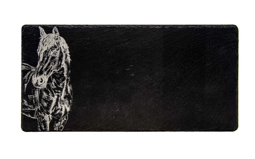 The Just Slate Company Slate Table Runner - Horse Portrait in Unknown