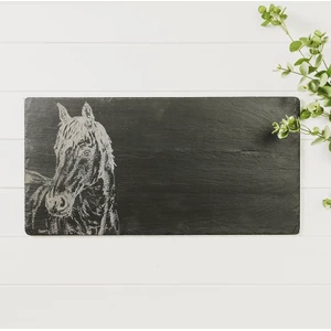 The Just Slate Company Slate Table Runner - Horse Portrait in Unknown