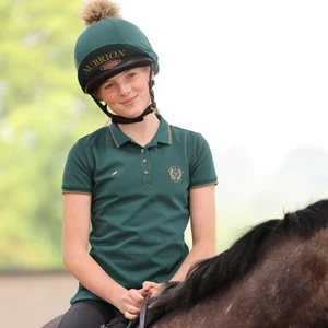 Aubrion Team Polo Shirt - Young Rider - Green in Green