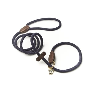 Digby & Fox Fine Rope Slip Lead - Navy in Navy