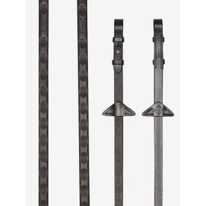 LeMieux Magna Grip Rubber Reins - Brown/ Brass in Brown/Brass