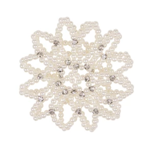 QHP Hair net Pearl with strass - White in White