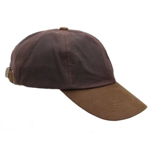 Heather Hats & Accessories Hamilton Wax Leather Peak Baseball Cap - Brown 