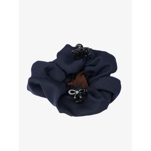 LeMieux Scrunchie with Crystal Hair Net - Navy/Brown 
