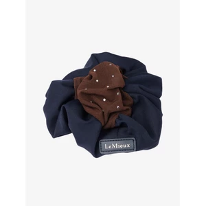 LeMieux Scrunchie with Crystal Hair Net - Navy/Brown in Navy/Brown