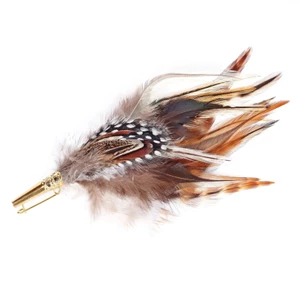 Heather Hats & Accessories Lady Amhurst Feather Mount - Spotty Guineafowl Saddle Mount in Spotty Guineafowl Saddle Mount