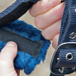 Shires Adjustable Nylon/Fleece  Headcollar in Blue