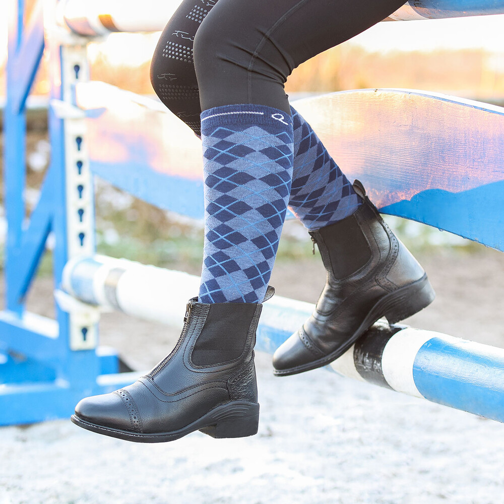 QHP Knee stockings Classic (2-pack) - Marine