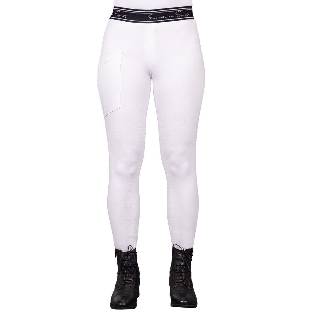 QHP Riding tights Eden Junior Competition full grip - White in White