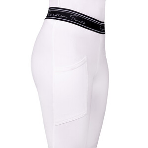 QHP Riding tights Eden Junior Competition full grip - White in White