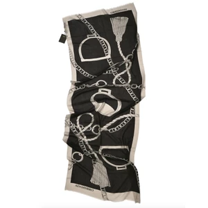 Adamsbro 100% Cashmere Scarf 200X70 cm Chain Black in Unknown