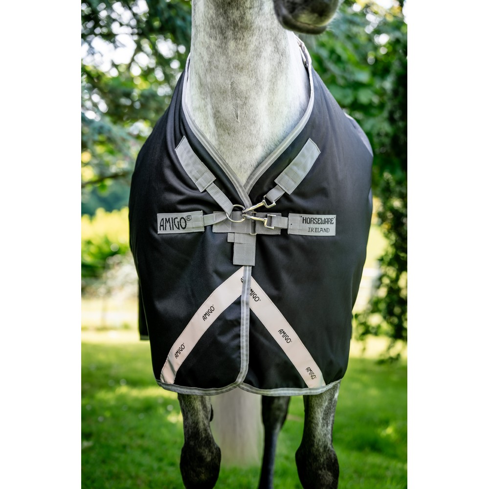 Horseware Amigo Amigo 1200D Turnout 250g - Black/Titanium Grey & Silver