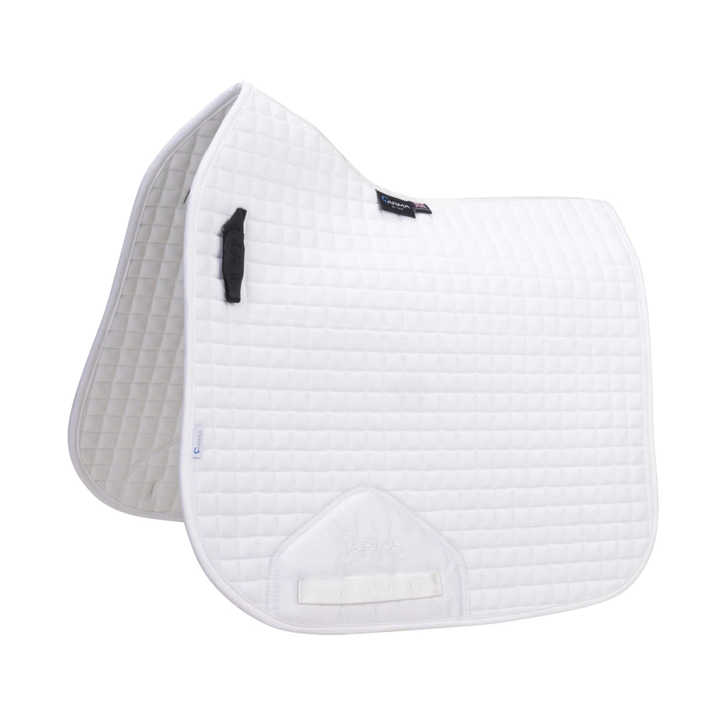 Arma Deluxe Cotton Dressage Saddlecloth - White in White