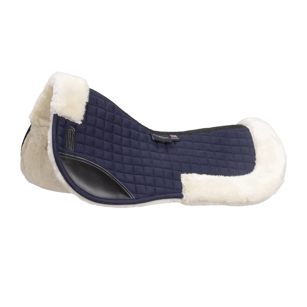 Arma Deluxe Cotton Half Pad - Navy/Natural in Navy/Natural