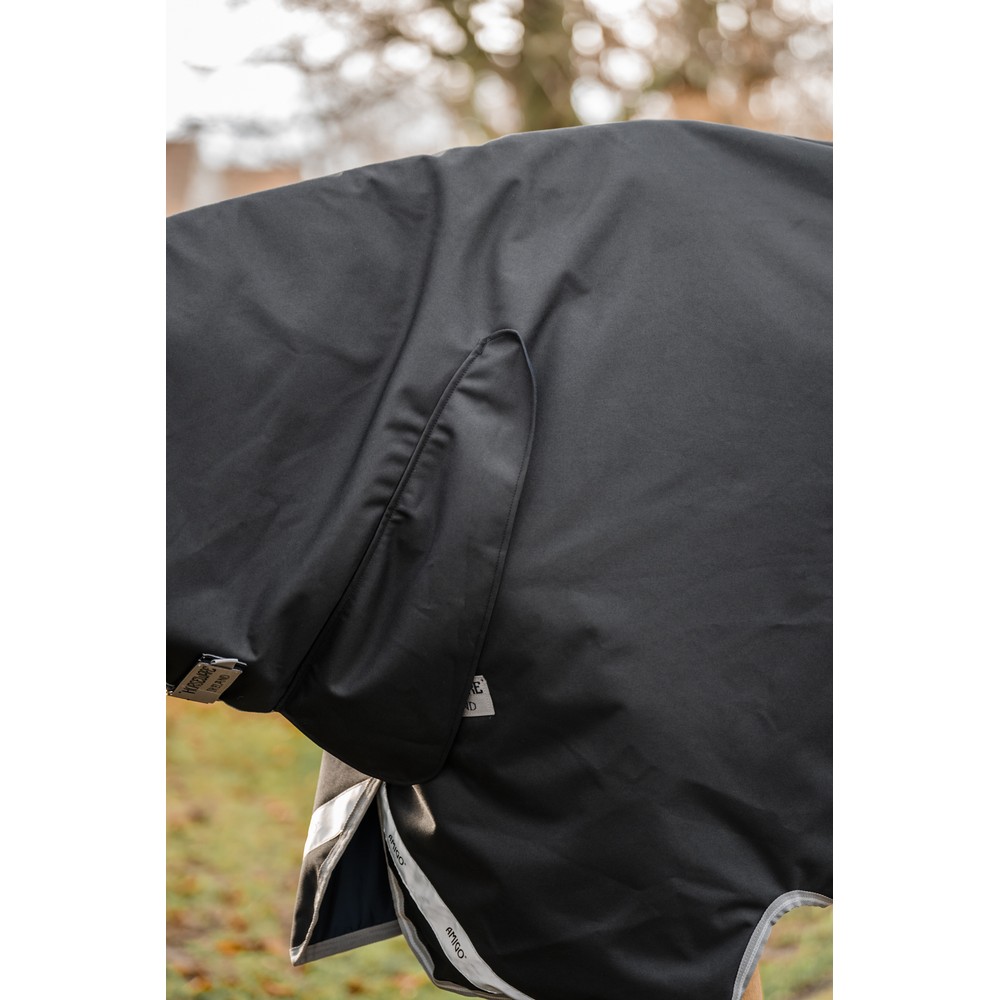 Horseware Amigo Amigo 1200D integrated Turnout 250g - Black/Titanium Grey & Silver