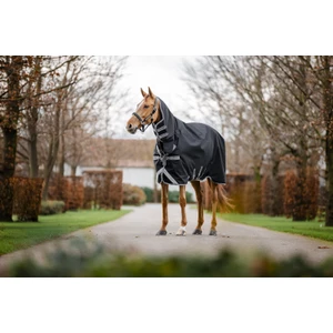 Horseware Amigo Amigo 1200D integrated Turnout 250g  - Black/Titanium Grey & Silver in Black/Titanium Grey & Silver