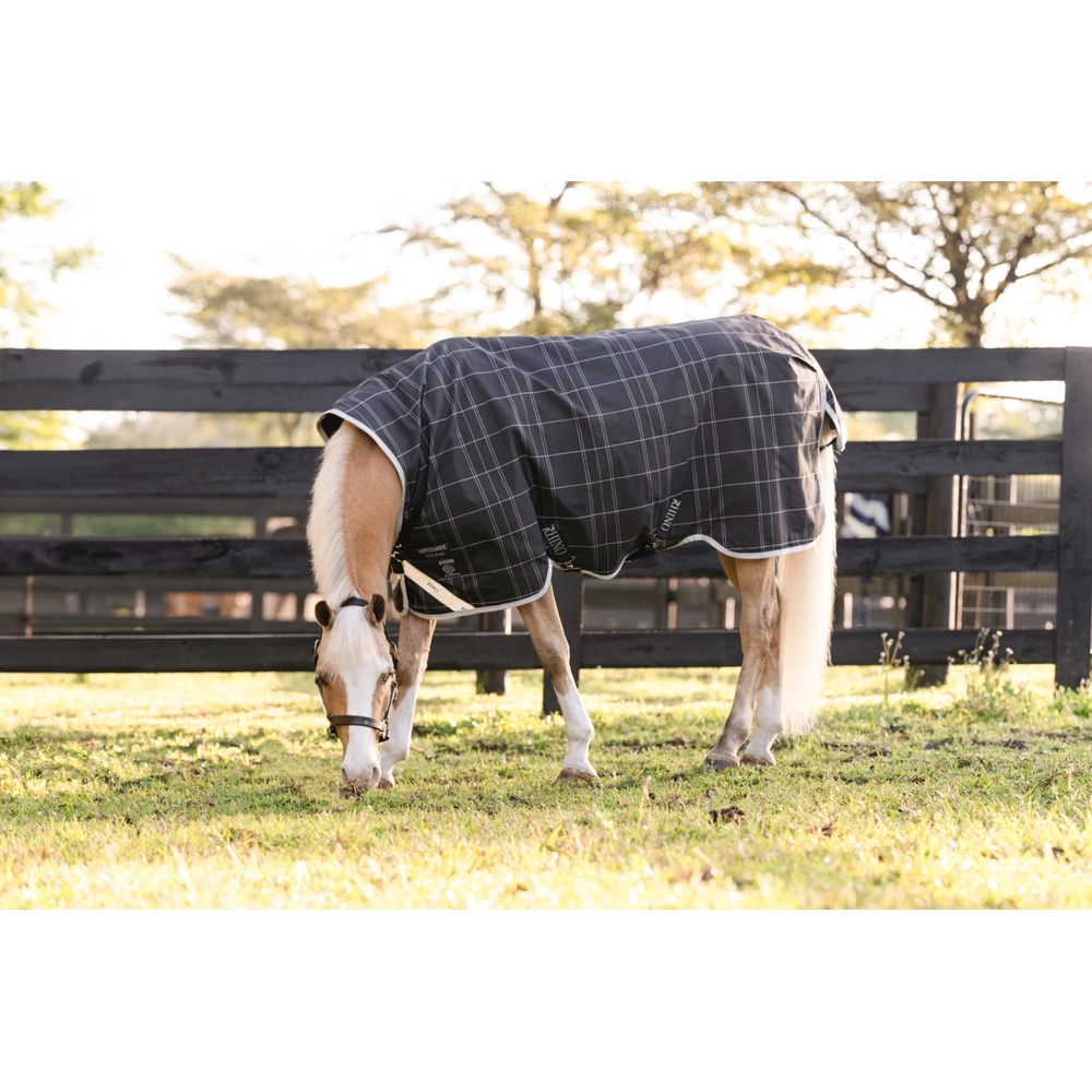 Horseware Amigo Amigo 1200D Pony Turnout 0g  - Black/Titanium Grey & Silver in Black/Titanium Grey & Silver