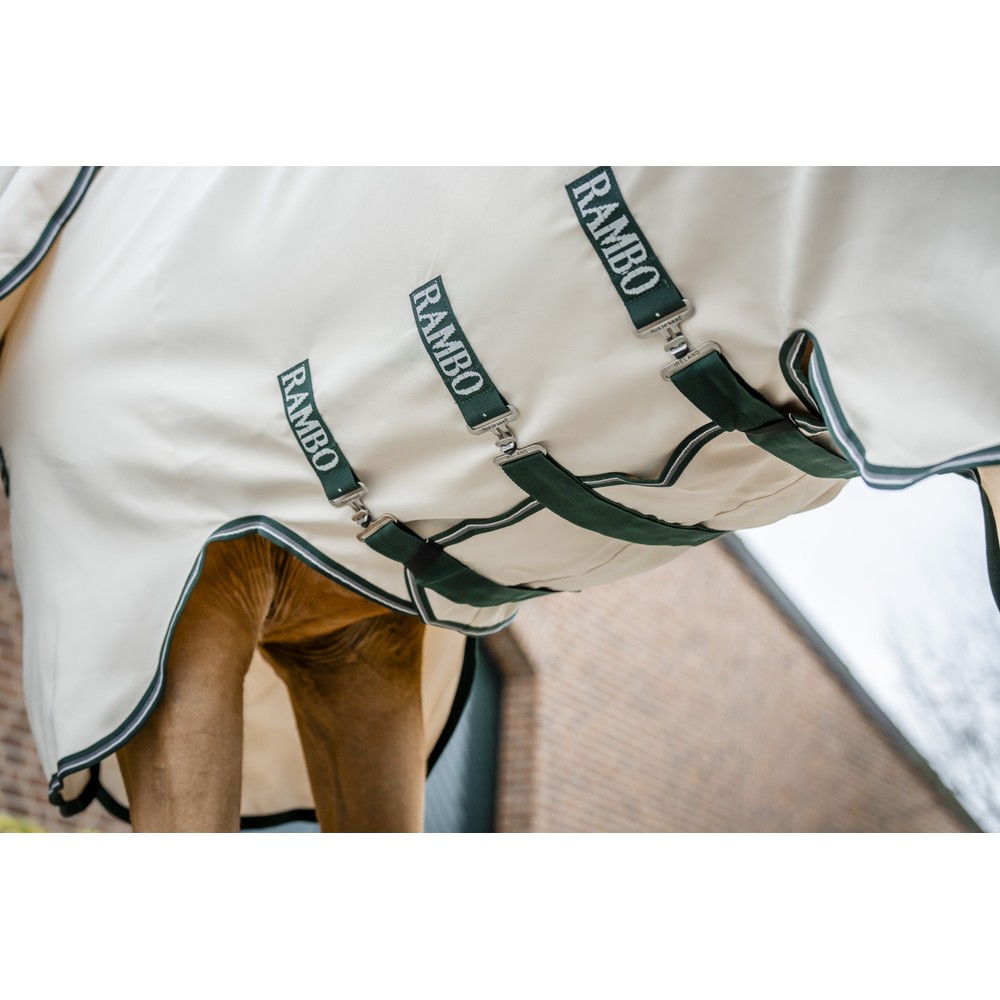 Horseware Rambo Rambo Hoody - Chalk/Hunter Green & Silver