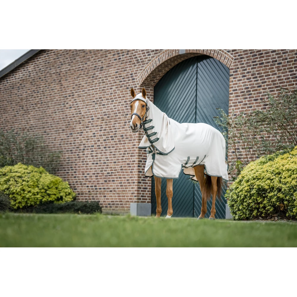 Horseware Rambo Rambo Hoody  - Chalk/Hunter Green & Silver in Chalk/Hunter Green & Silver