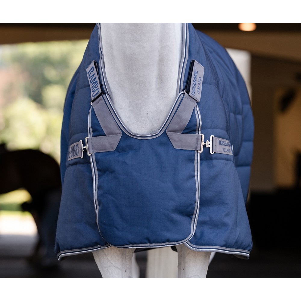 Horseware Rambo Rambo Optimo Stable Plus 200g - Navy/Thunderstorm Grey & Silver