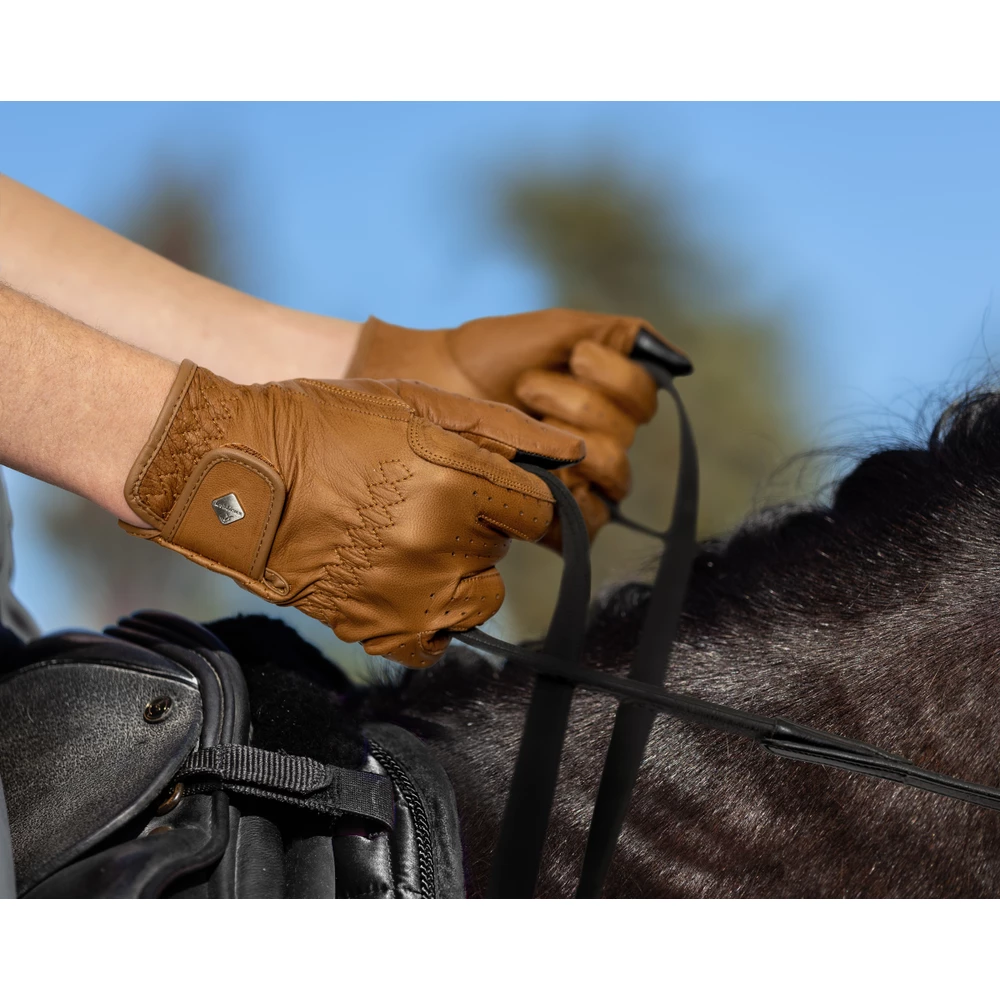 LeMieux Classic Leather Riding Gloves  - Tan in Tan