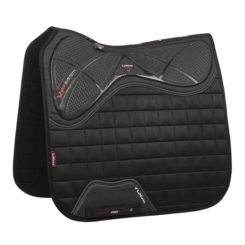LeMieux X-Grip Silicone Dressage Square  - Black in Black
