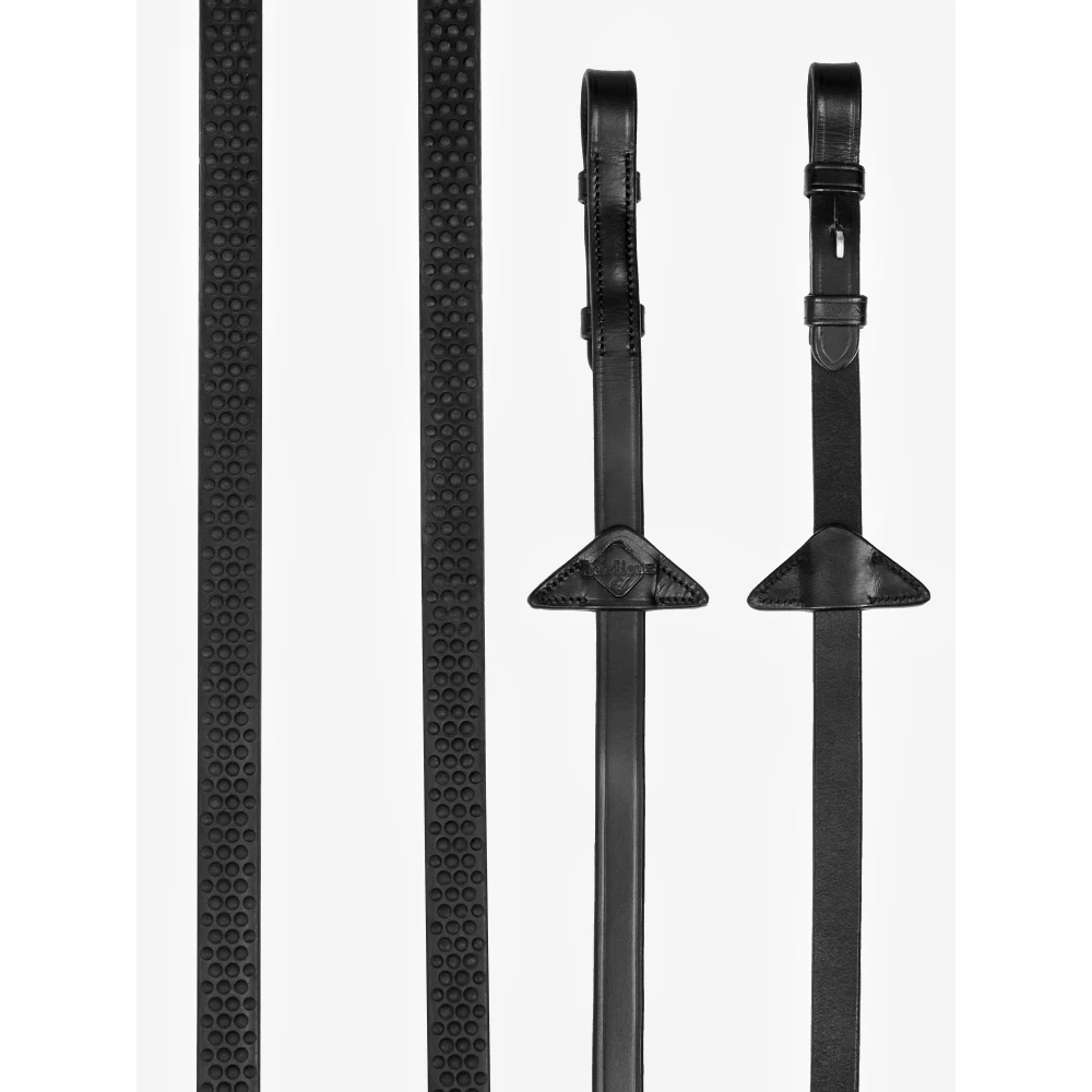 LeMieux Soft Rubber Reins  - Black in Black