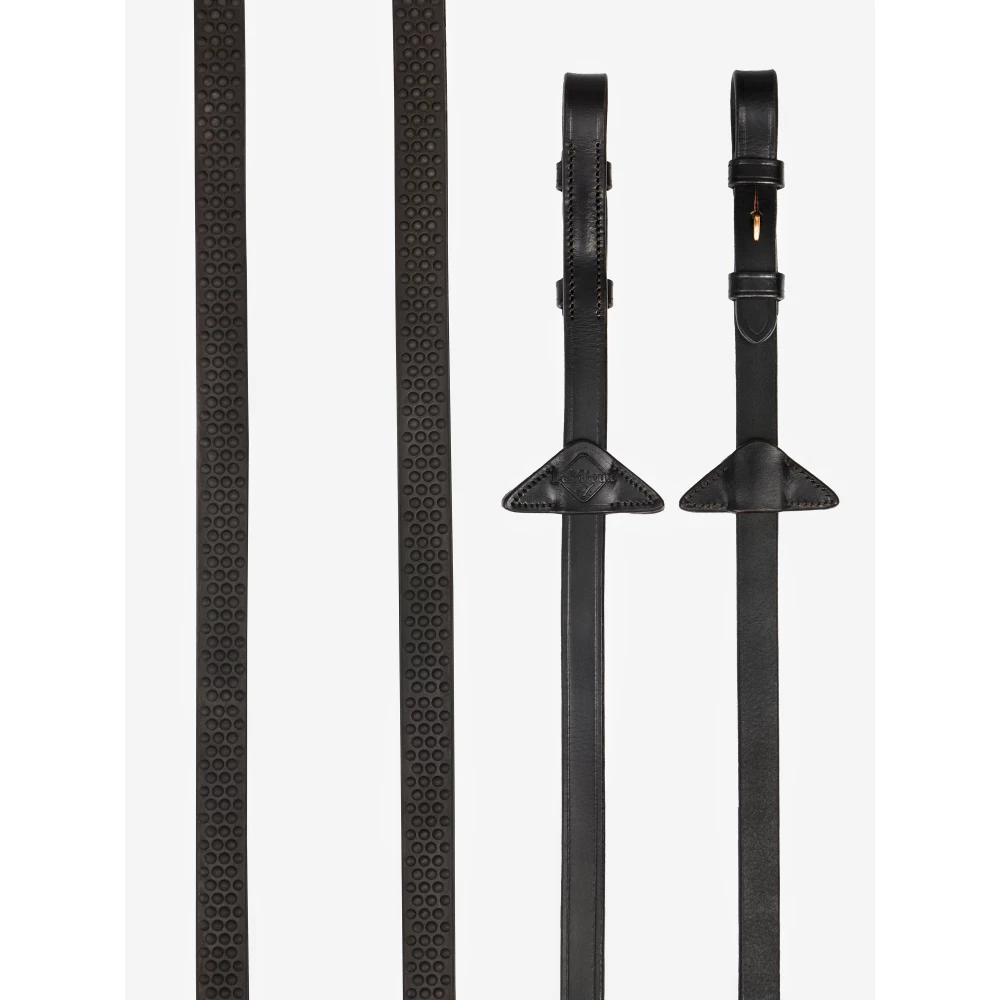 LeMieux Soft Rubber Reins - Brown/Brass in Brown/Brass