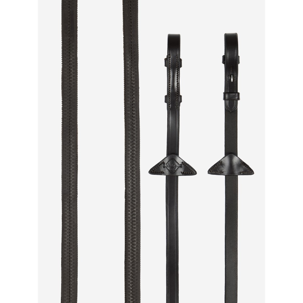 LeMieux Rubber Reins - Brown/Silver