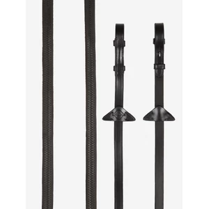 LeMieux Rubber Reins  - Brown/Silver in Brown/Silver