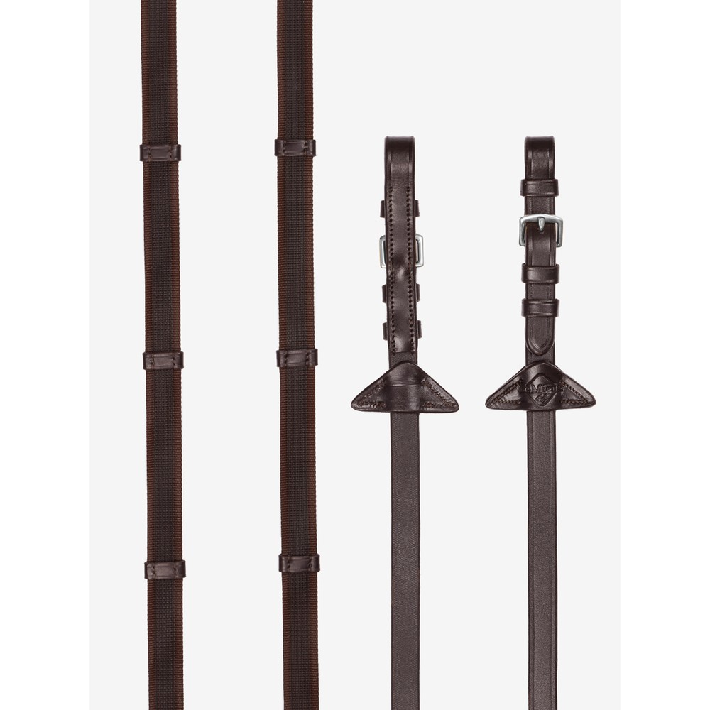 LeMieux Rubber Reins /Silver- Havana