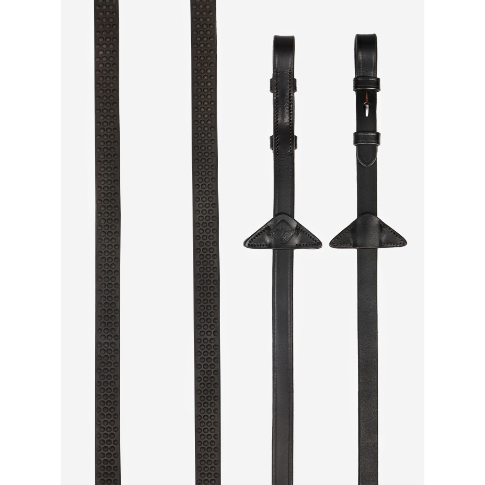 LeMieux Soft Rubber Reins - Brown/Silver