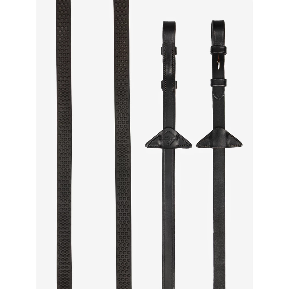 LeMieux Soft Rubber Reins  - Brown/Silver in Brown/Silver