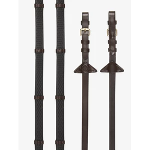 LeMieux Soft Rubber Reins with Stoppers  - Havana/Brass 