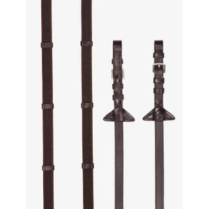LeMieux Rubber Grip Continental Reins  - Havana/Silver 