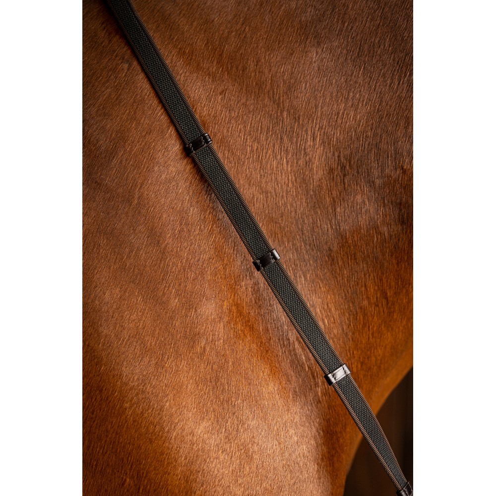 LeMieux Rubber Grip Continental Reins - Havana/Silver