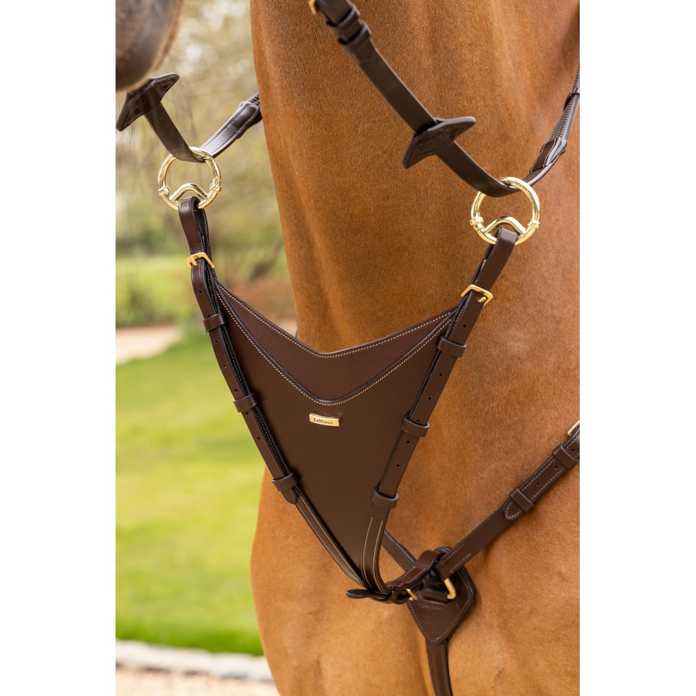 LeMieux Kudos Bib Martingale Attachment  - Havana/Brass 