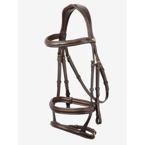 LeMieux Kudos Double Noseband Bridle  - Havana/Brass in Havana/Brass