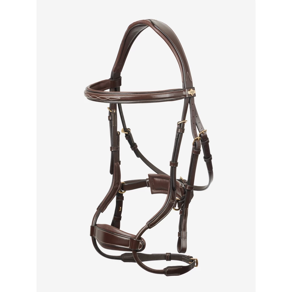 LeMieux Kudos Clear Arc Bridle  - Havana/Brass in Havana/Brass