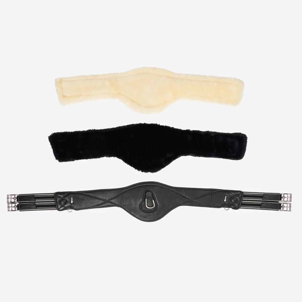 LeMieux Arika Simuwool Contoured Long Girth  - Black in Black