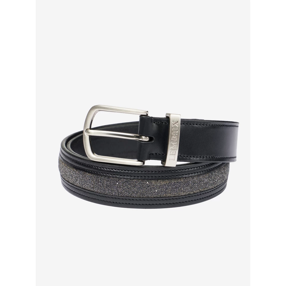LeMieux Crystal Insert Belt  - Black in Black