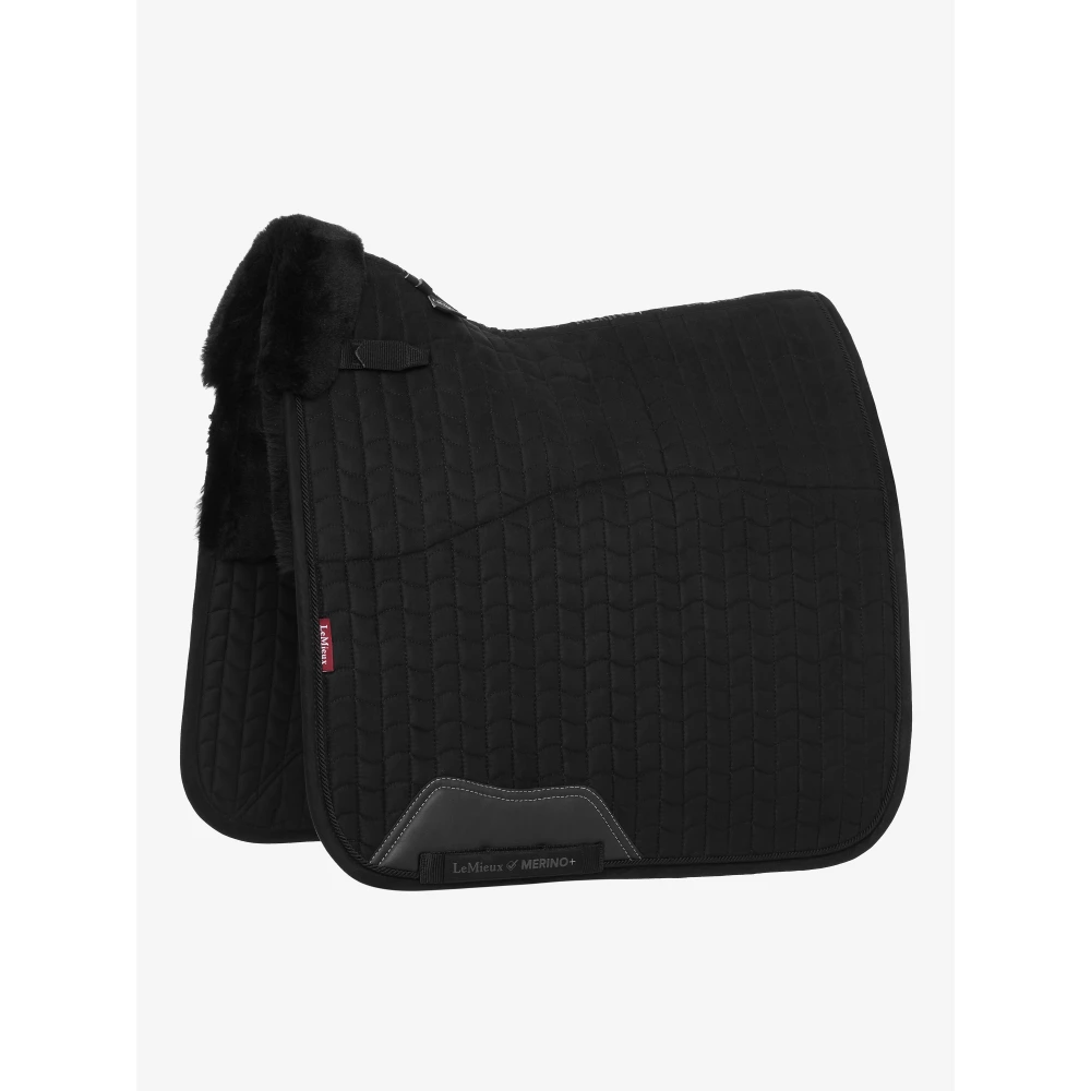 LeMieux Merino+ Half Lined Suede Dressage Square  / - Black in Black