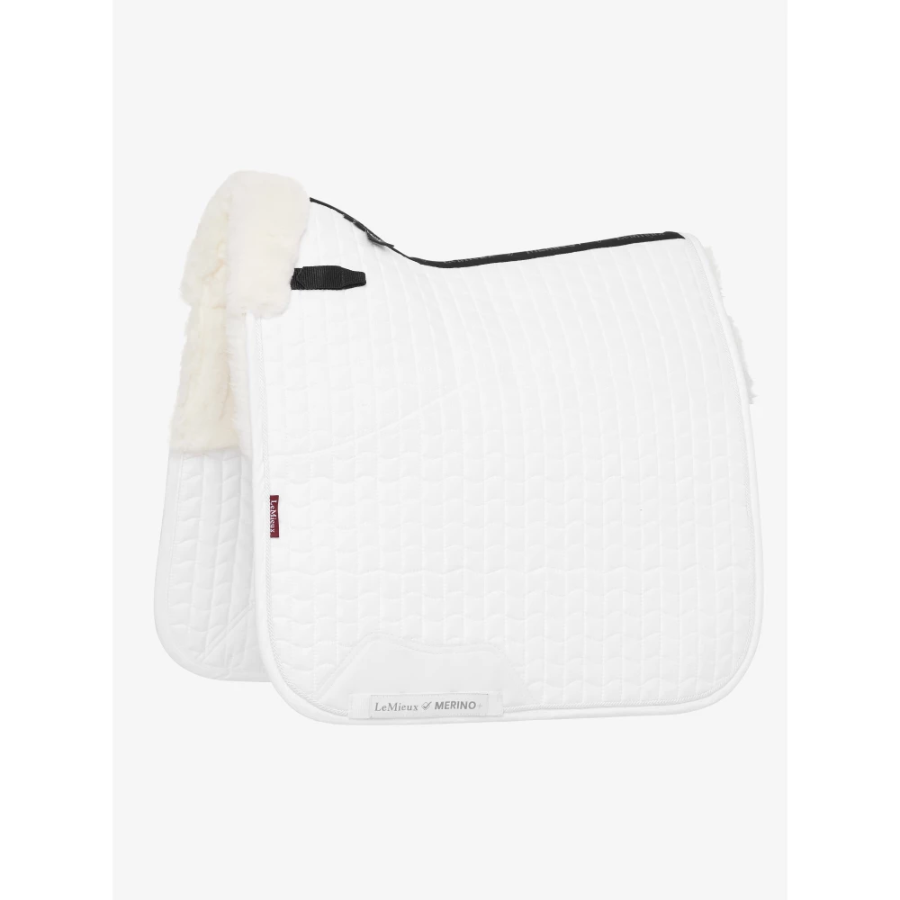 LeMieux Merino+ Half Lined Suede Dressage Square  / - White in White