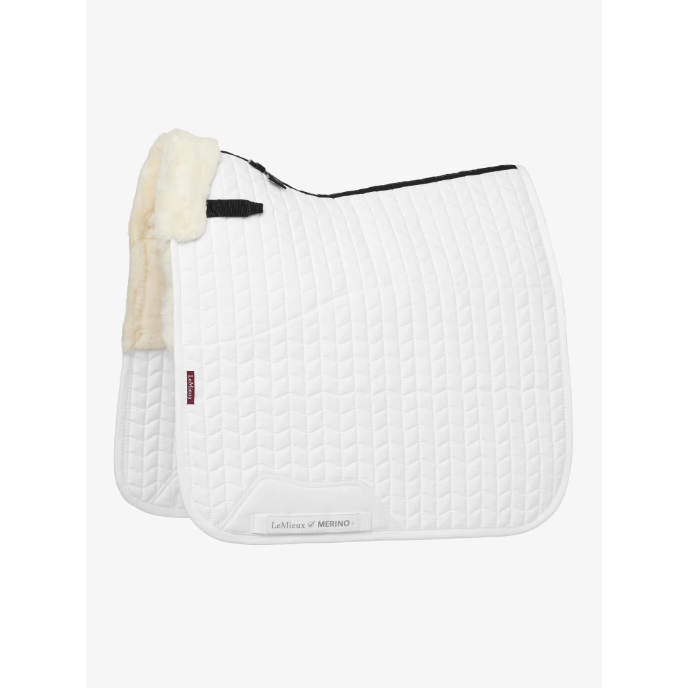 LeMieux Merino+ Half Lined Dressage Square  - White/Natural in White/Natural