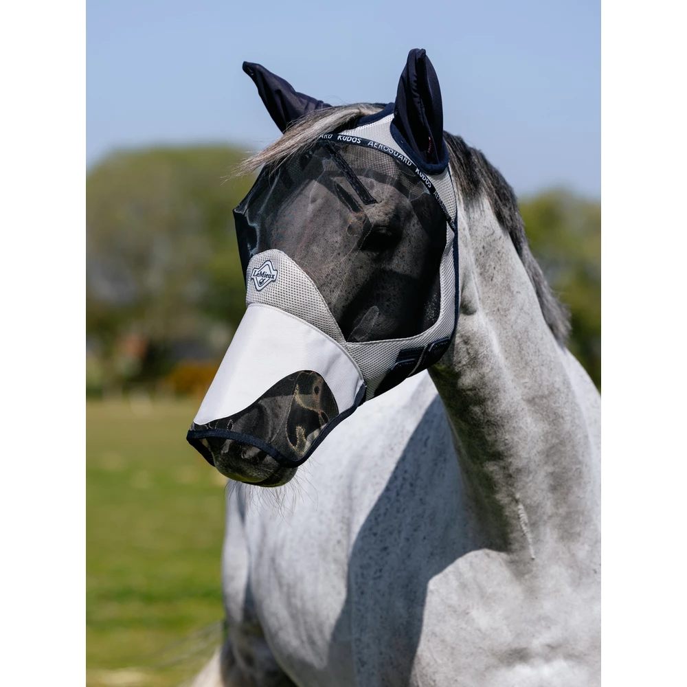 LeMieux Kudos AeroGuard Half Fly Mask  - Navy in Navy