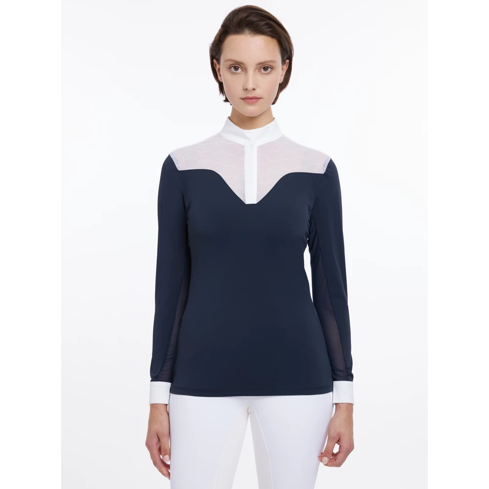LeMieux Emily Long Sleeve Show Shirt  - Navy in Navy