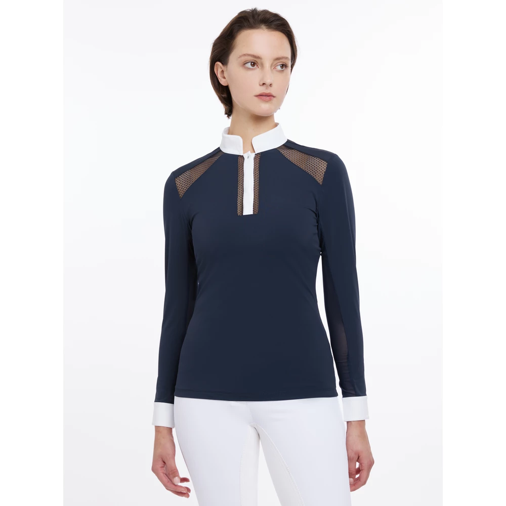 LeMieux Camille Long Sleeve Show Shirt  - Navy in Navy