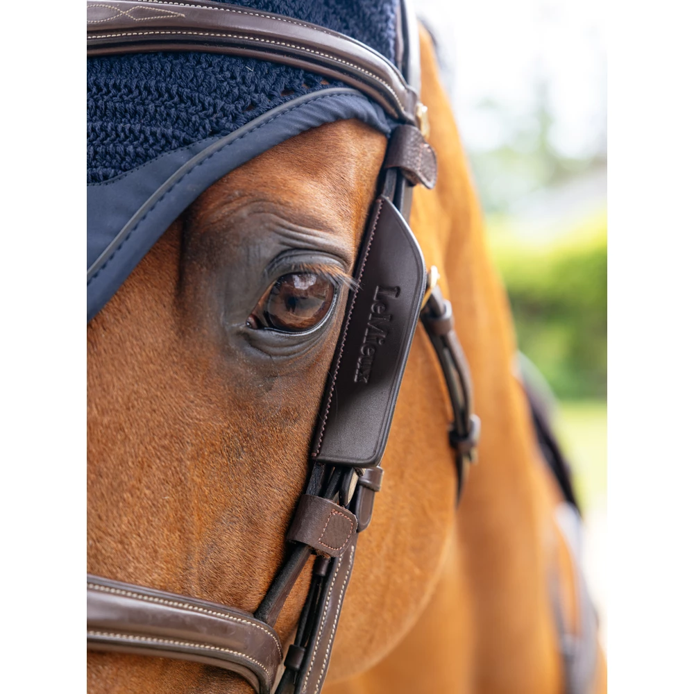 LeMieux Leather Bridle Blinkers Havanna- Havana in Havana